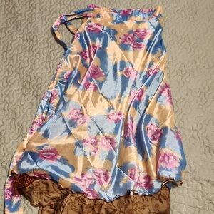 Floral Satin Wrap Skirt